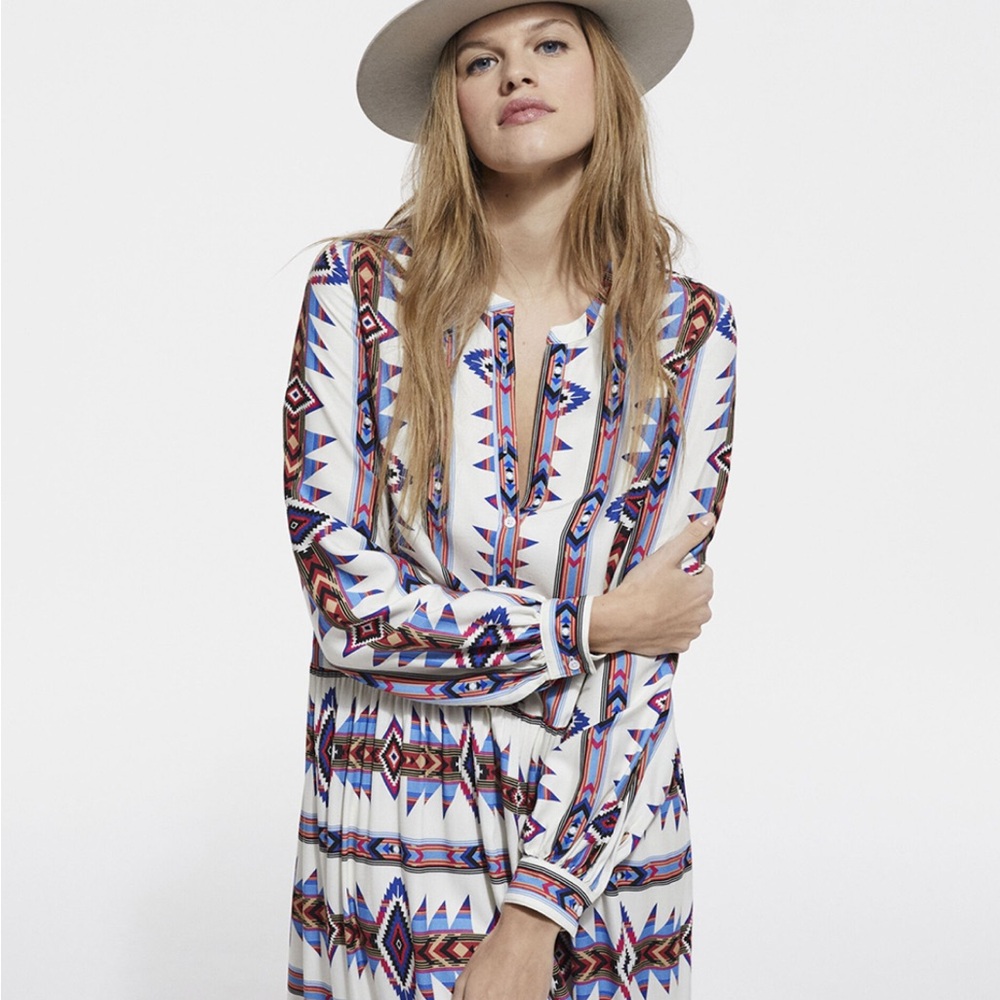 The Kooples Multicolor Geometric Midi Dress